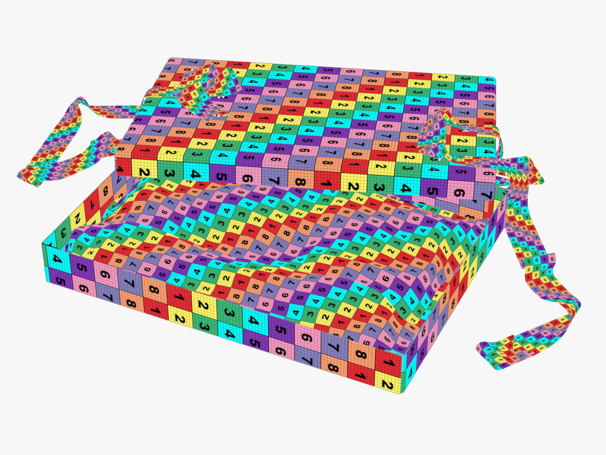 Open gift box with ribbon 3D model_13