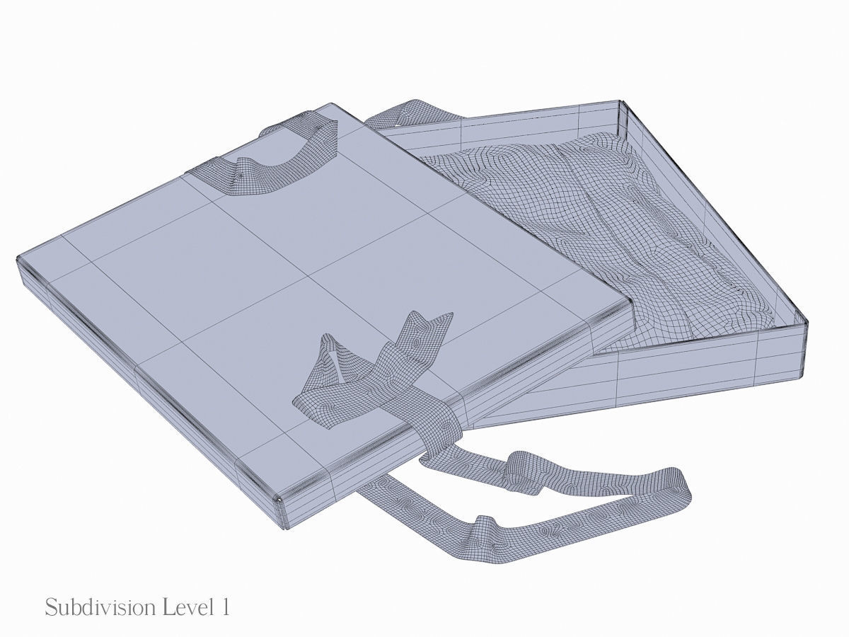 Open gift box with ribbon 3D model_9