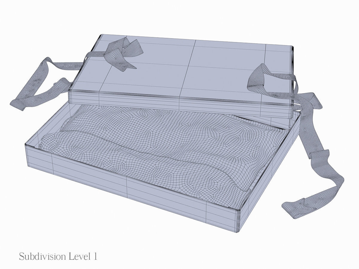 Open gift box with ribbon 3D model_6