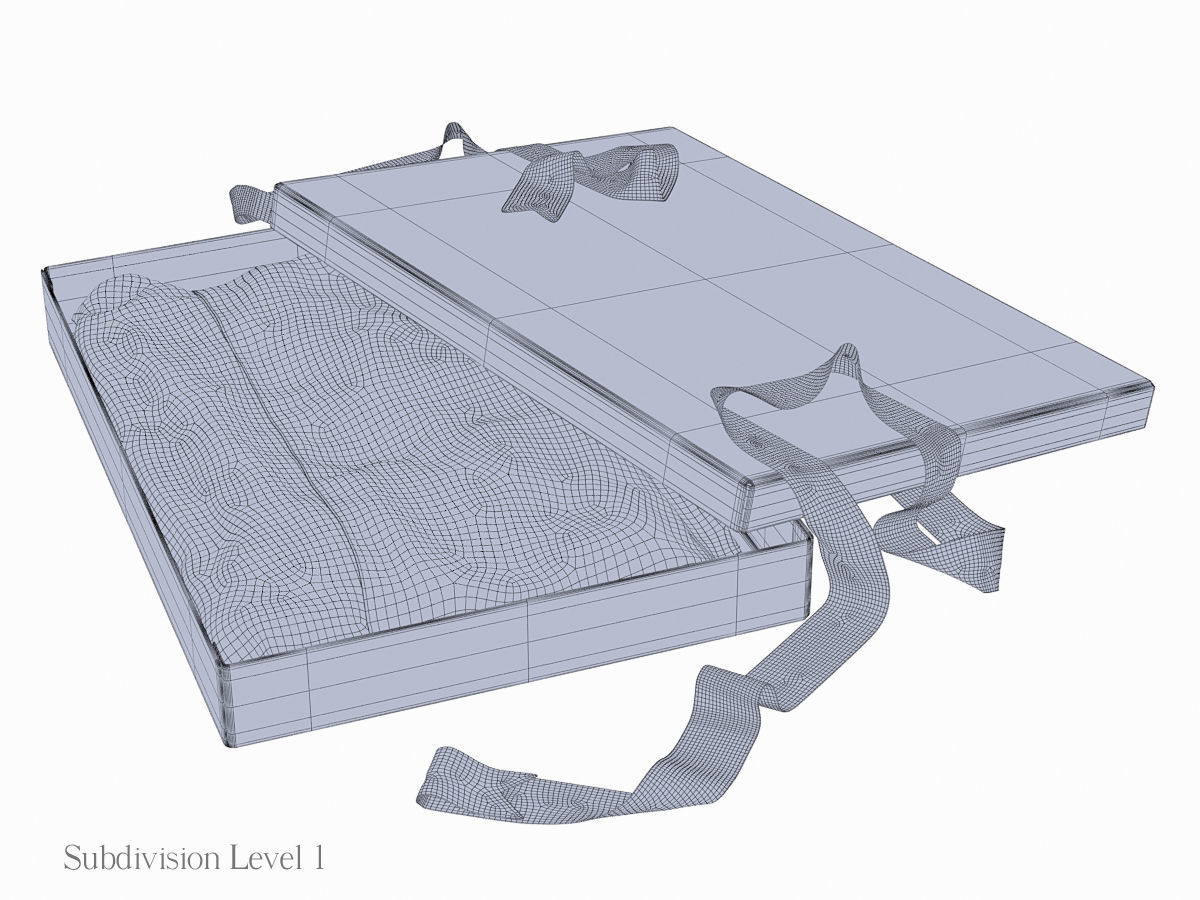 Open gift box with ribbon 3D model_7