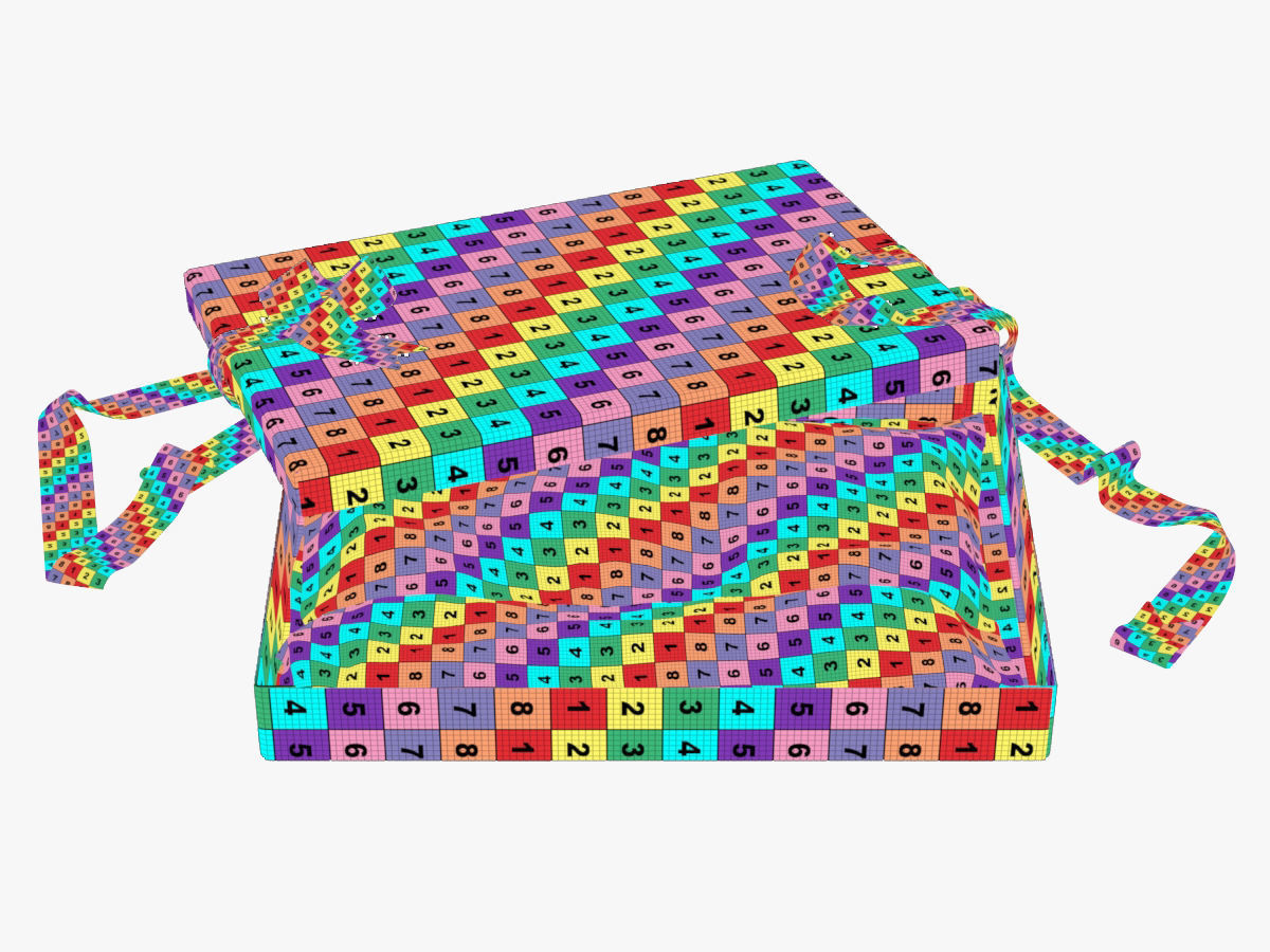 Open gift box with ribbon 3D model_14