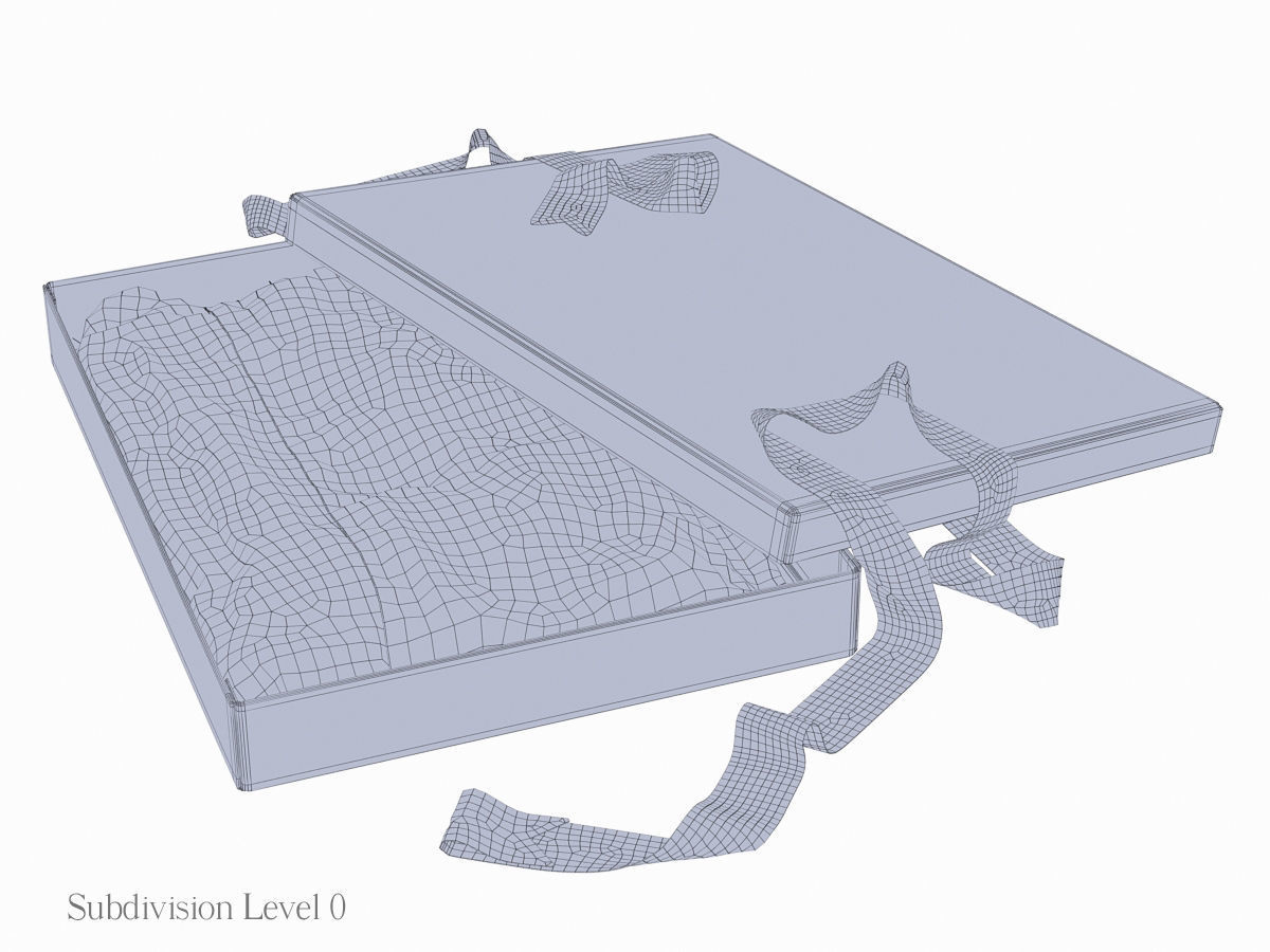 Open gift box with ribbon 3D model_11