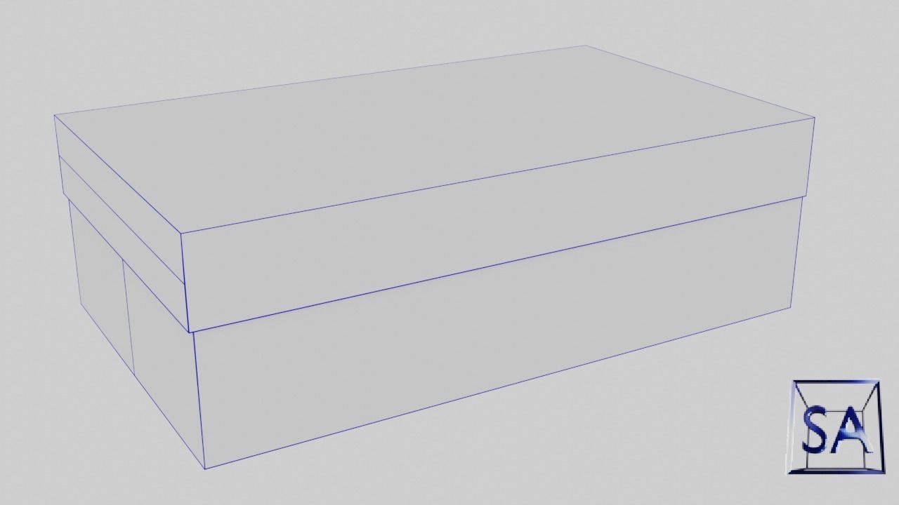 Low Poly Cardboard Shoe Box Low-poly 3D model_23