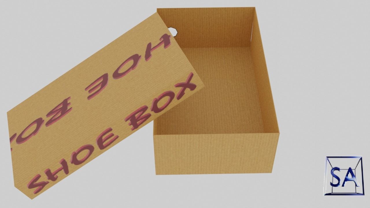 Low Poly Cardboard Shoe Box Low-poly 3D model_33