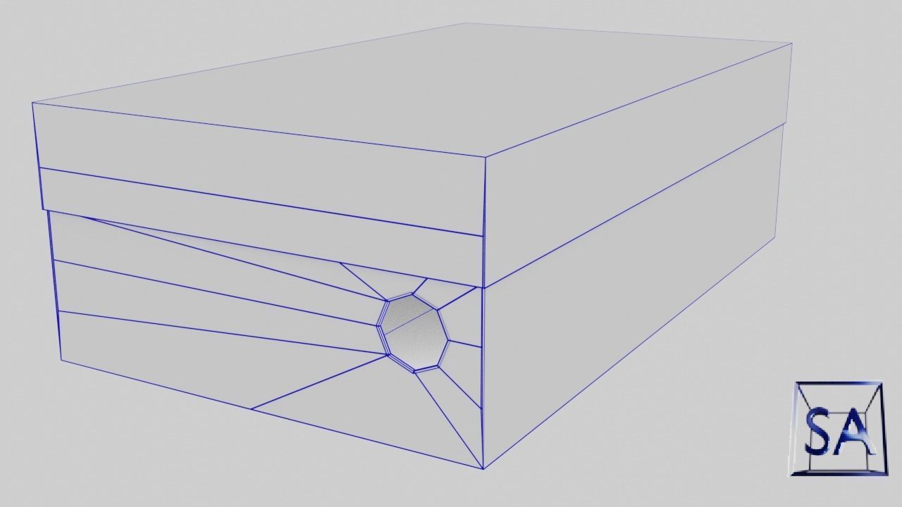 Low Poly Cardboard Shoe Box Low-poly 3D model_26