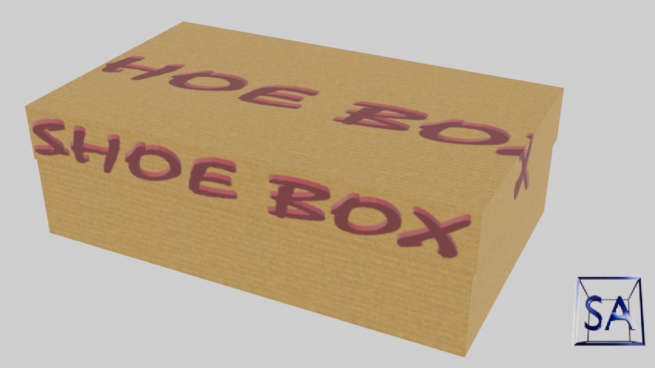 Low Poly Cardboard Shoe Box Low-poly 3D model_13
