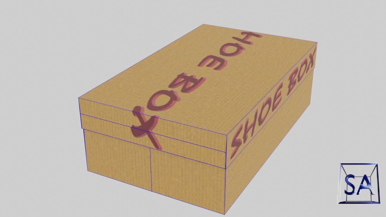 Low Poly Cardboard Shoe Box Low-poly 3D model_19