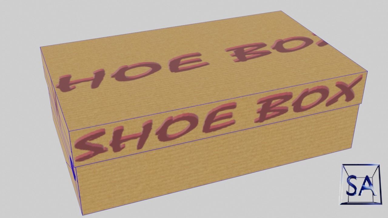 Low Poly Cardboard Shoe Box Low-poly 3D model_17