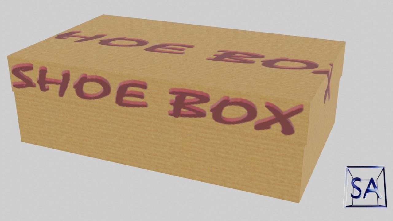 Low Poly Cardboard Shoe Box Low-poly 3D model_12