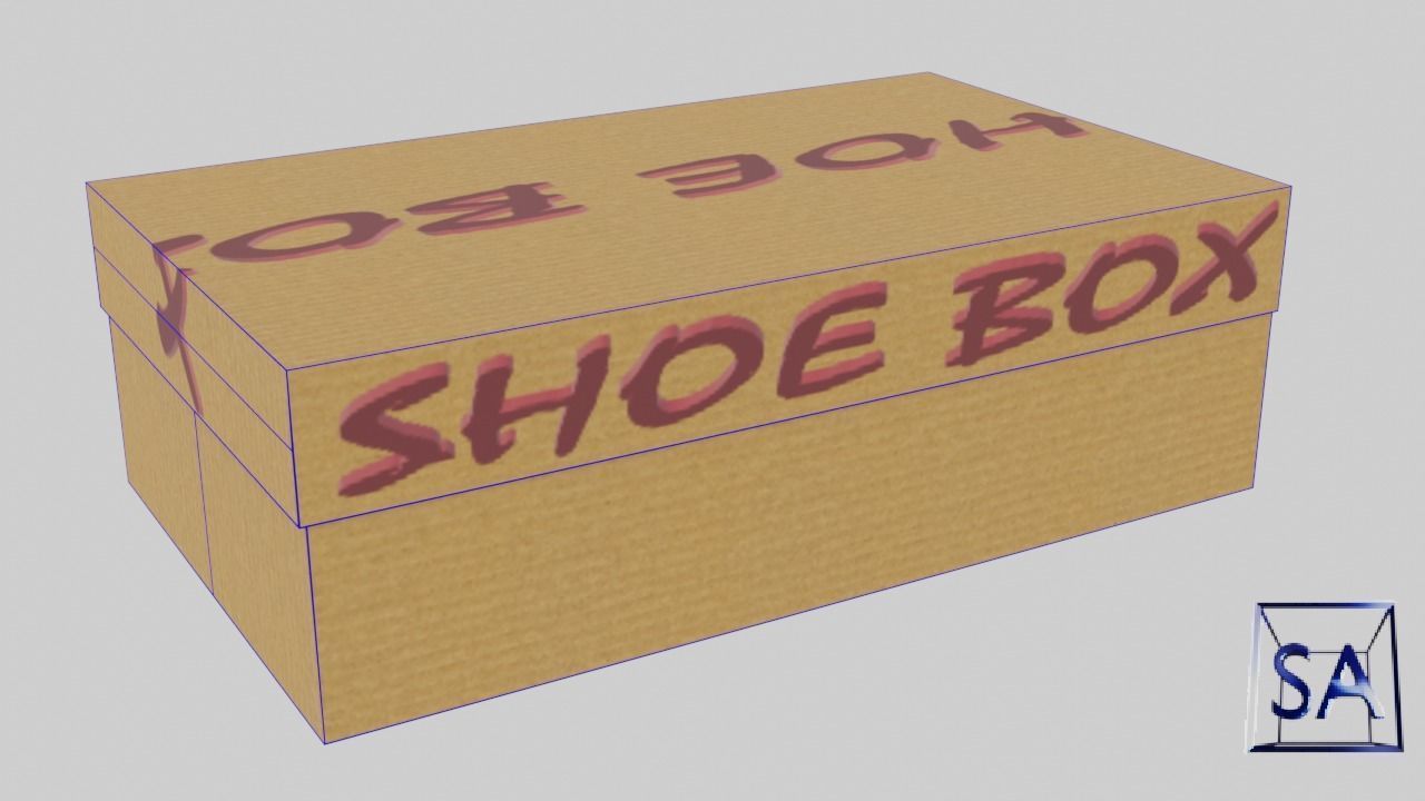 Low Poly Cardboard Shoe Box Low-poly 3D model_22
