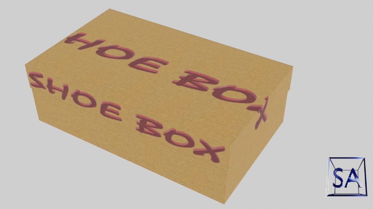 Low Poly Cardboard Shoe Box Low-poly 3D model_14