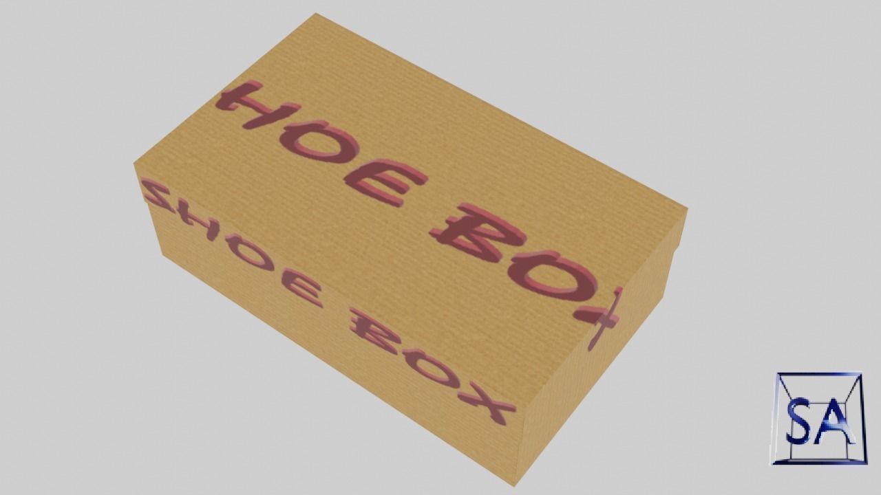 Low Poly Cardboard Shoe Box Low-poly 3D model_15