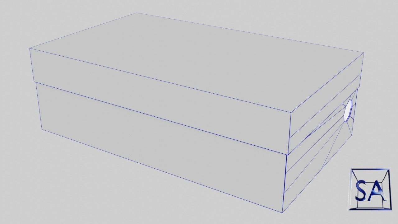 Low Poly Cardboard Shoe Box Low-poly 3D model_24
