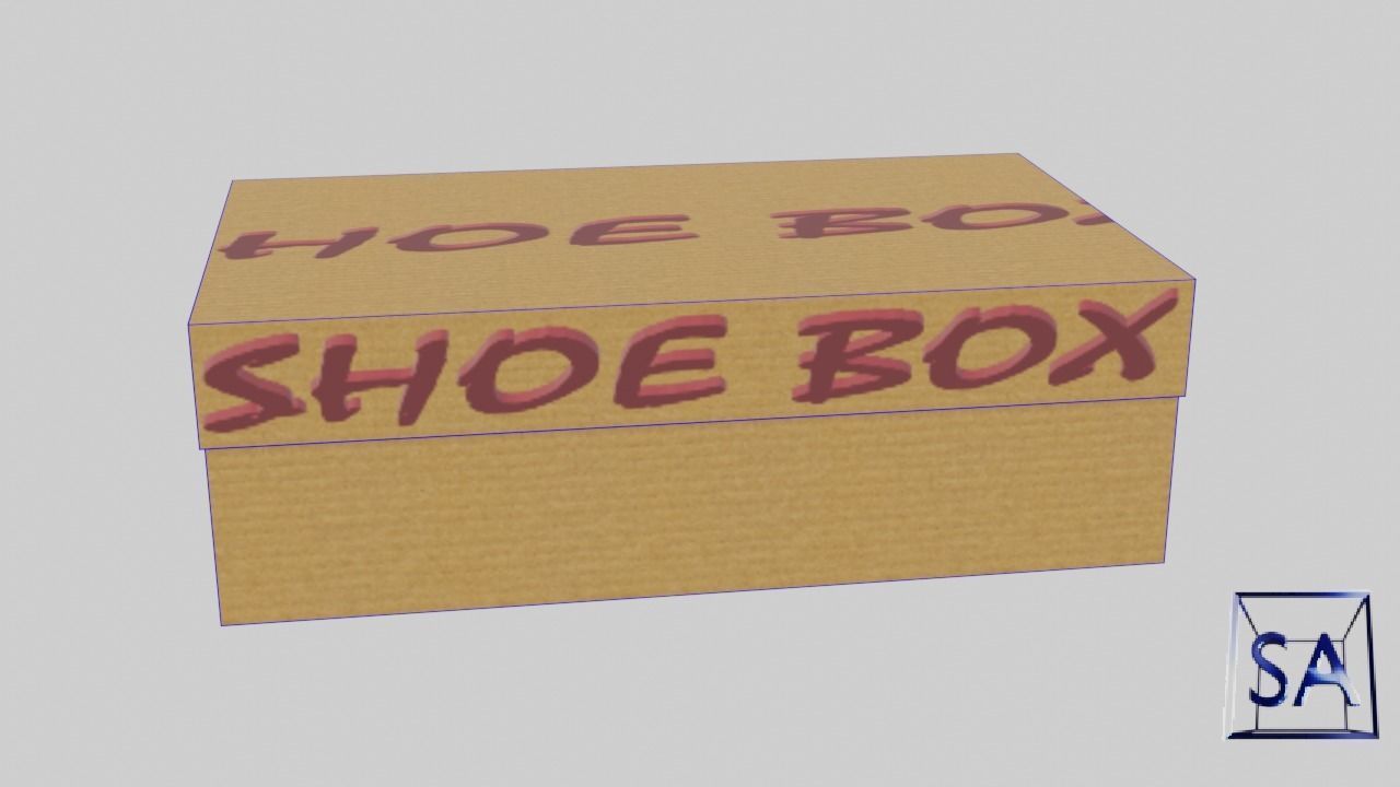 Low Poly Cardboard Shoe Box Low-poly 3D model_18