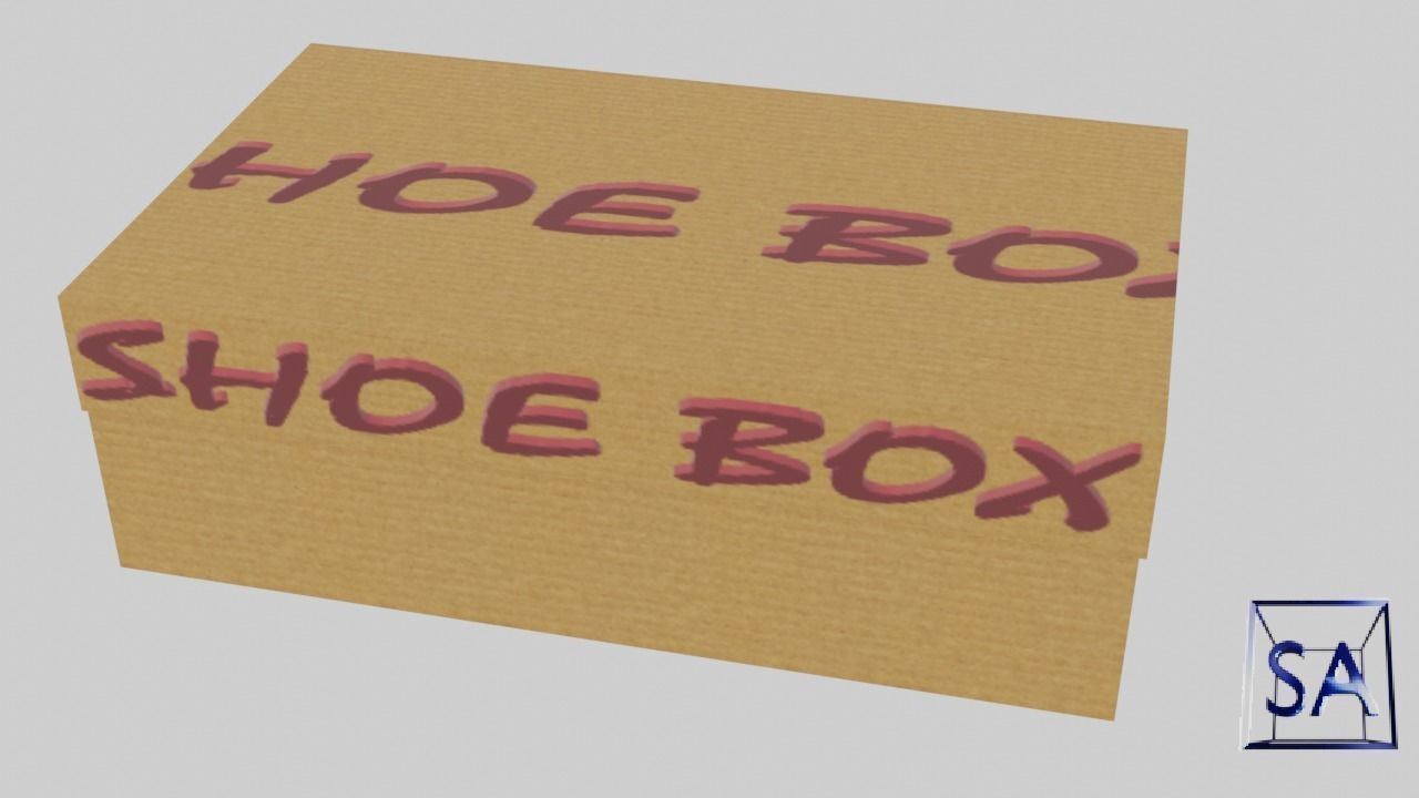 Low Poly Cardboard Shoe Box Low-poly 3D model_5