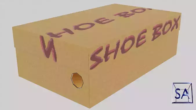 Low Poly Cardboard Shoe Box