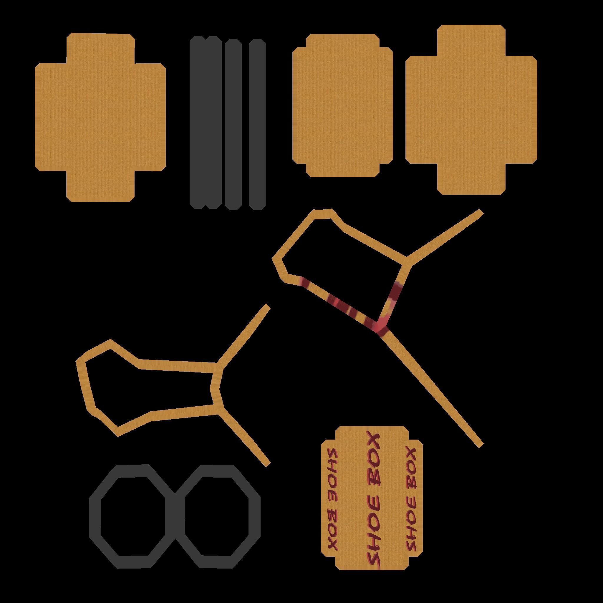 Low Poly Cardboard Shoe Box Low-poly 3D model_21