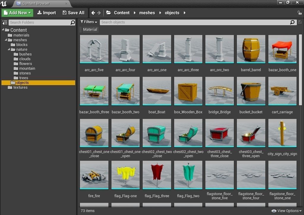 polygon nature blocks and items for RPG Adventure games Low-poly 3D model_11