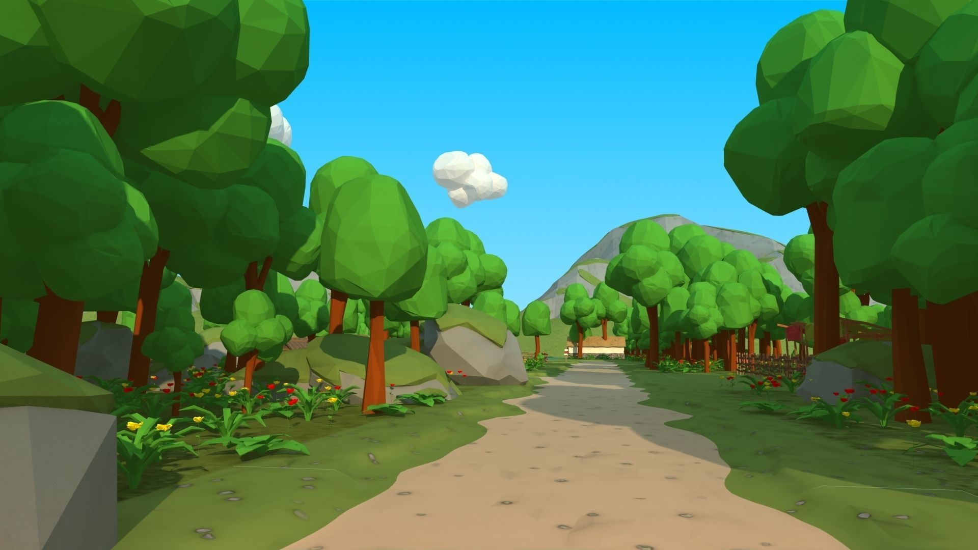 polygon nature blocks and items for RPG Adventure games Low-poly 3D model_23