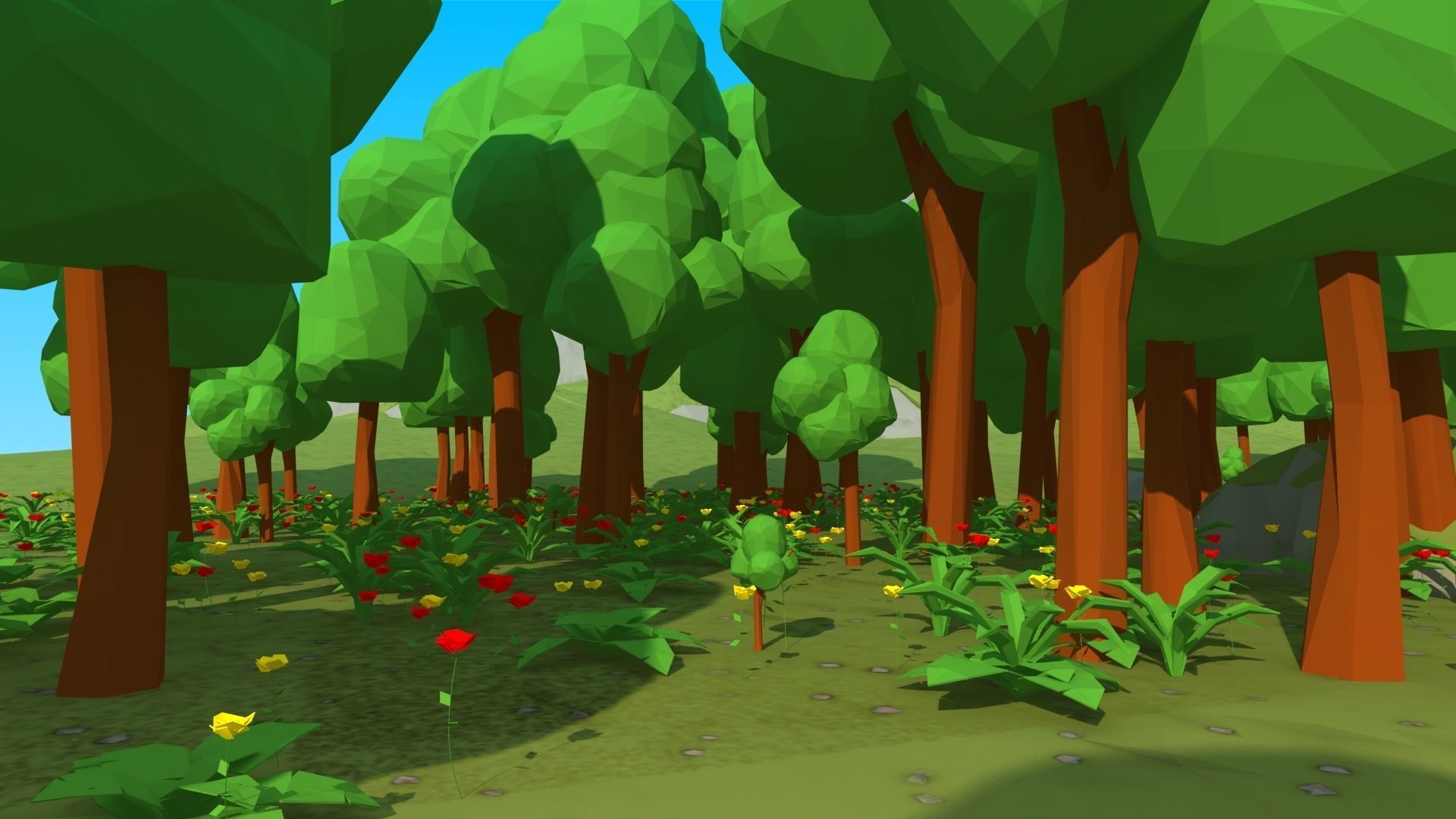 polygon nature blocks and items for RPG Adventure games Low-poly 3D model_22