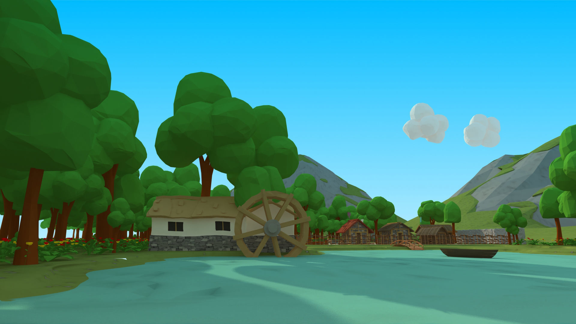 polygon nature blocks and items for RPG Adventure games Low-poly 3D model_36