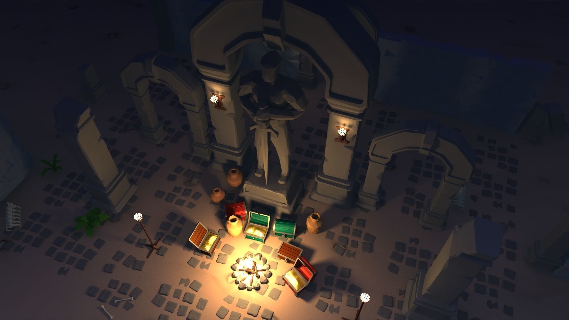 polygon nature blocks and items for RPG Adventure games Low-poly 3D model_21