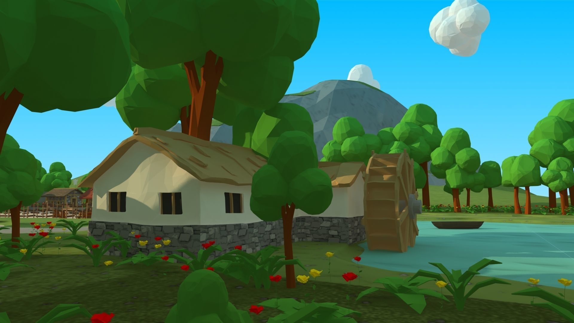 polygon nature blocks and items for RPG Adventure games Low-poly 3D model_35