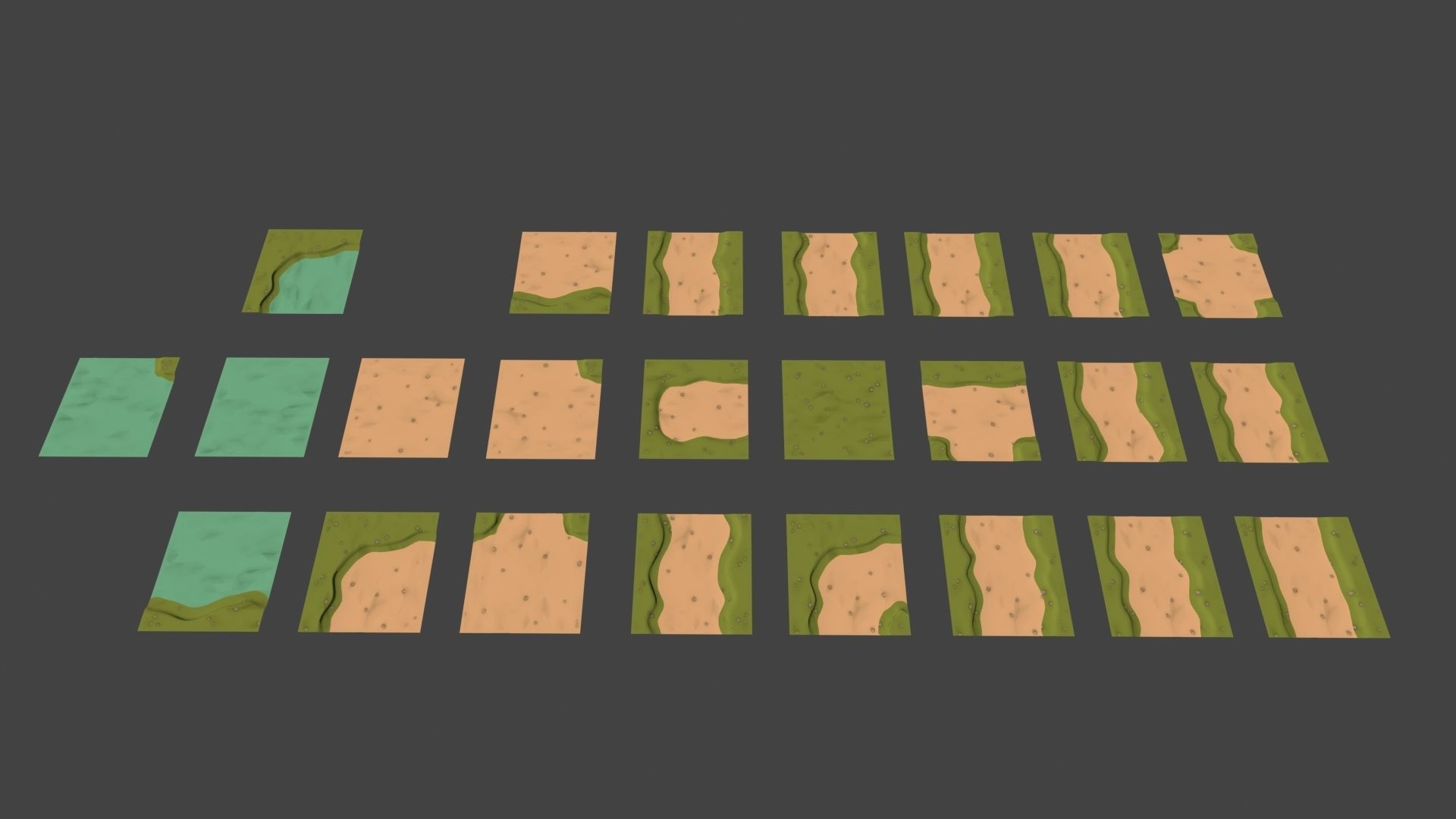 polygon nature blocks and items for RPG Adventure games Low-poly 3D model_4