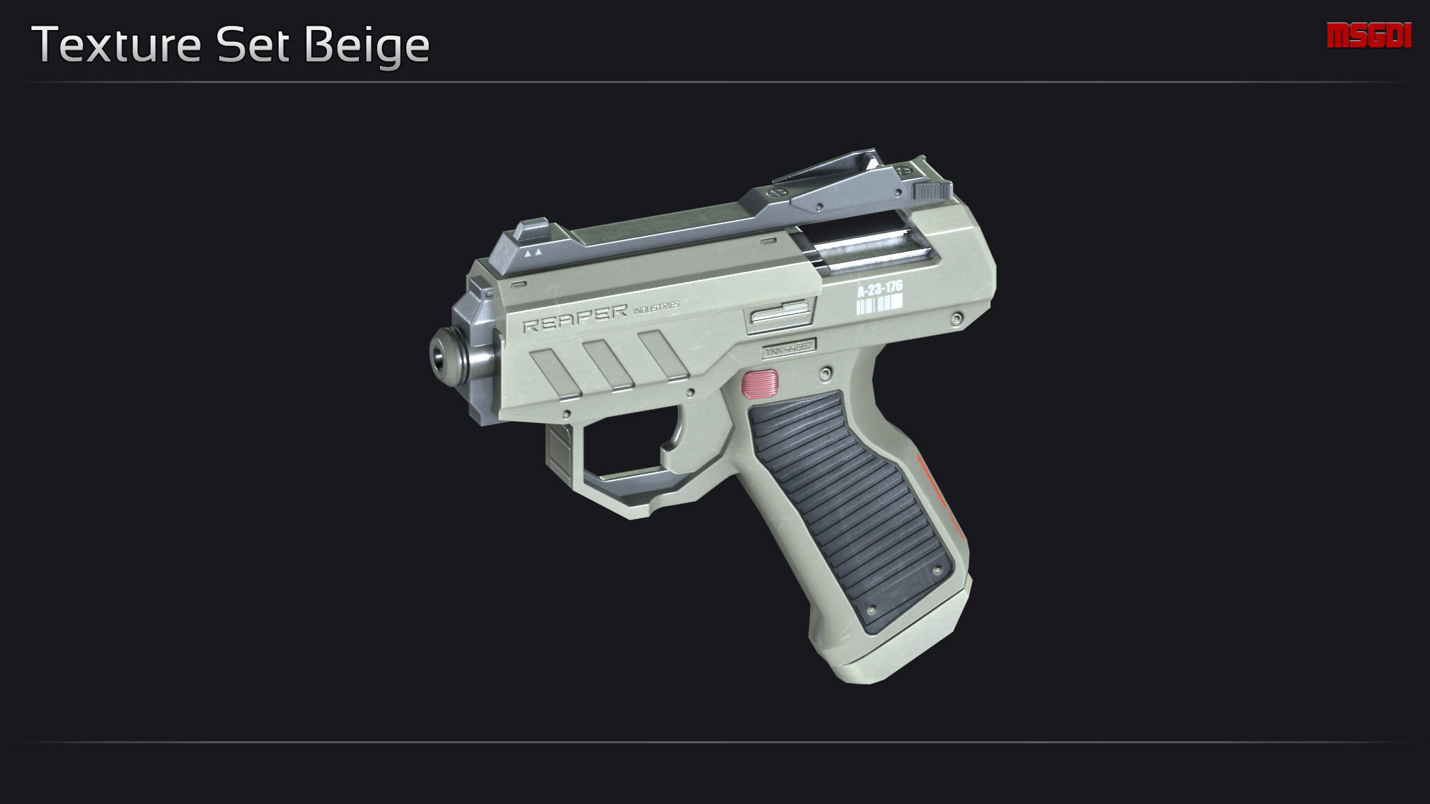 Scifi Pistol PNT 34 Low-poly 3D model_10