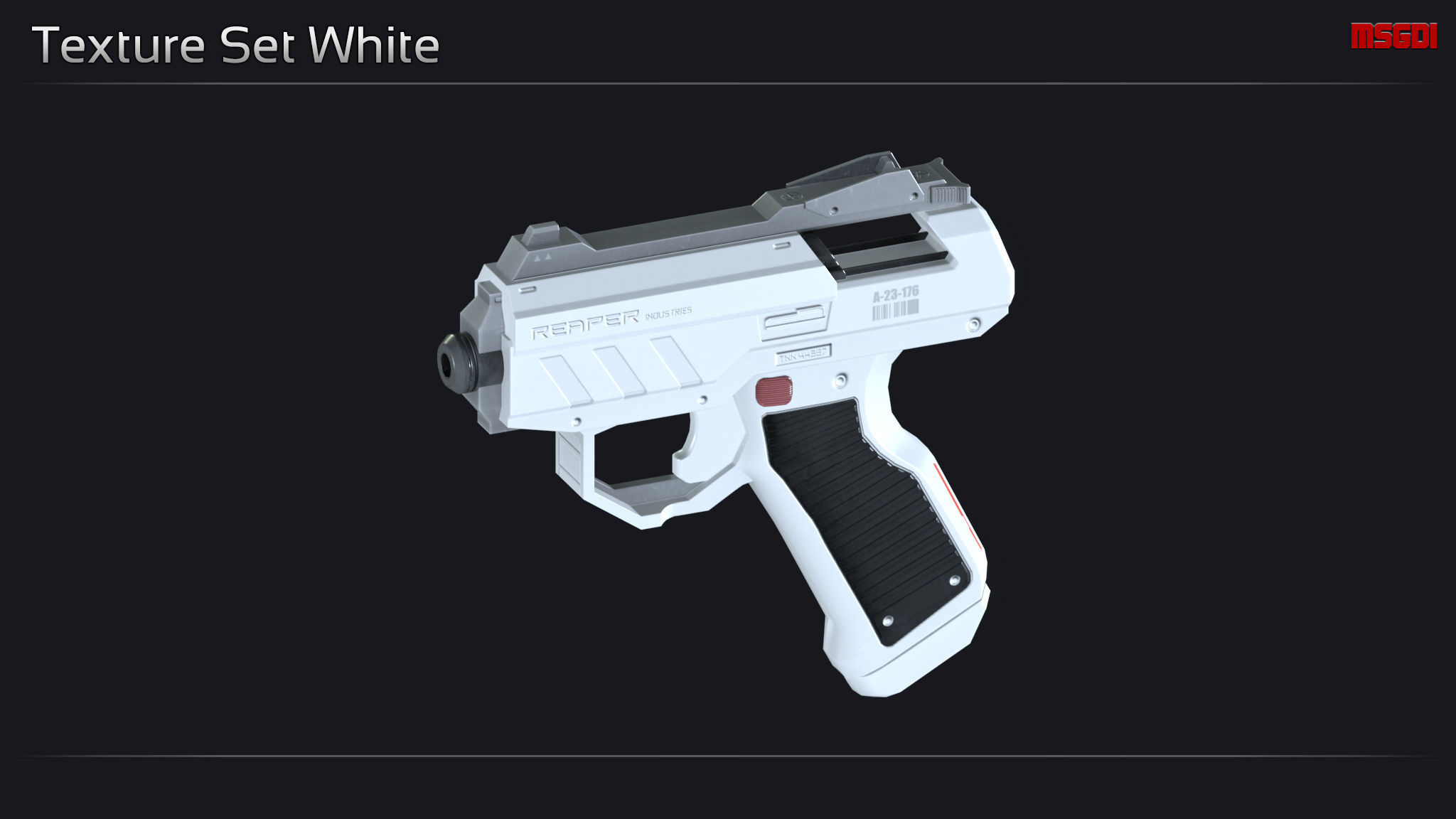 Scifi Pistol PNT 34 Low-poly 3D model_13