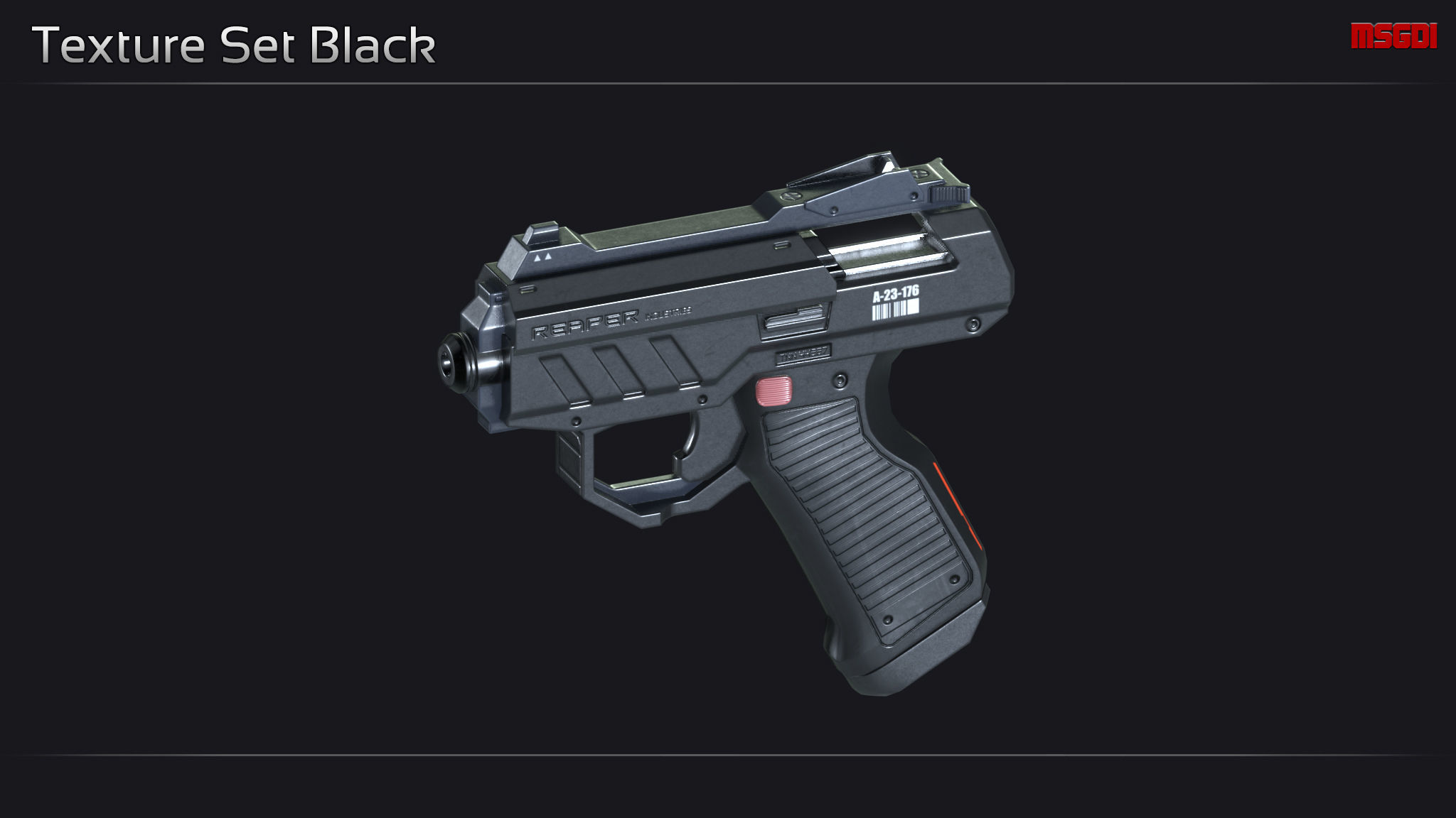 Scifi Pistol PNT 34 Low-poly 3D model_9