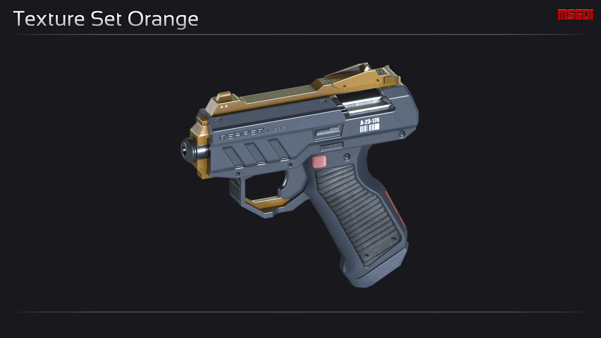 Scifi Pistol PNT 34 Low-poly 3D model_11