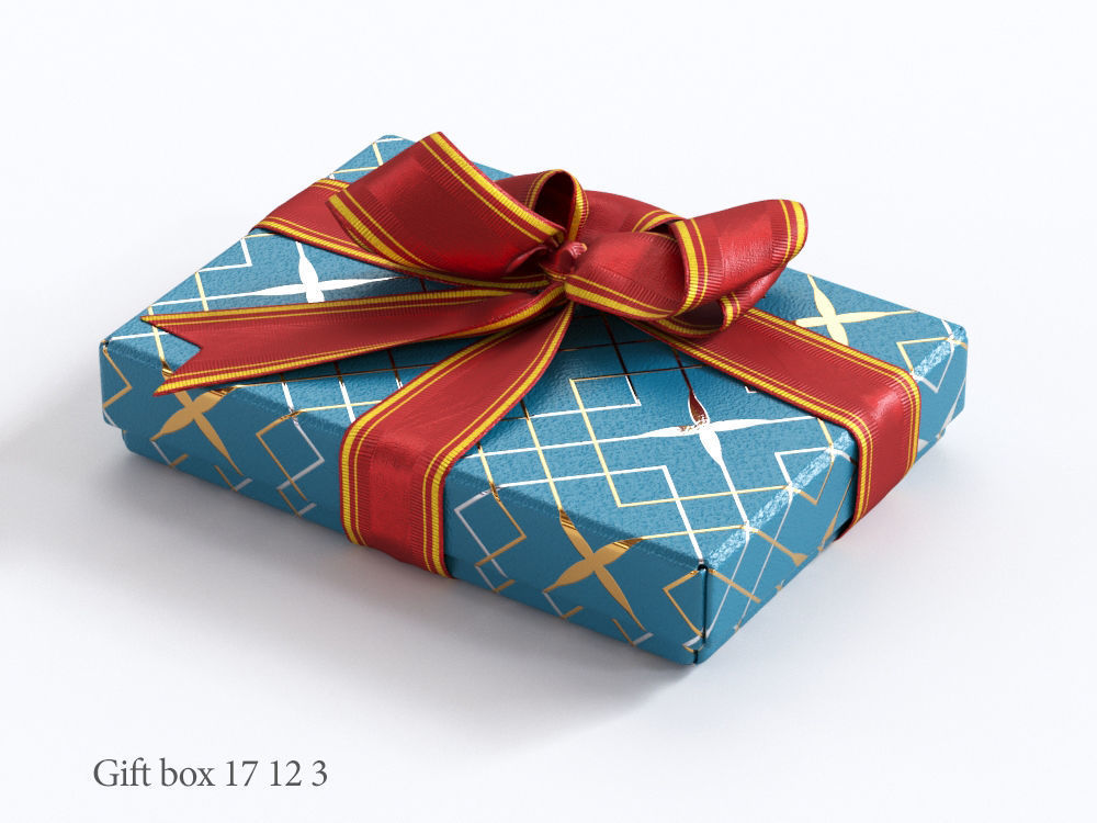 25 unique gift boxes with ribbons 3D Model Collection_31