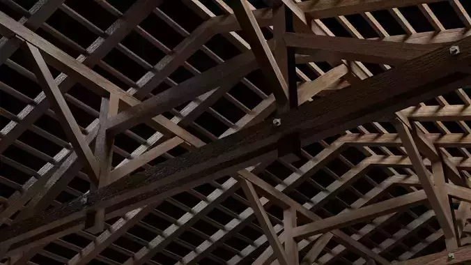 Wooden Roof Queen Post Truss 