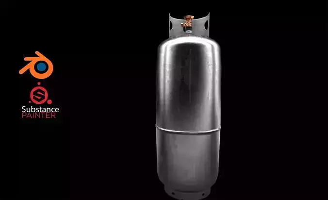 Old Propane Tank Low-poly 3D model