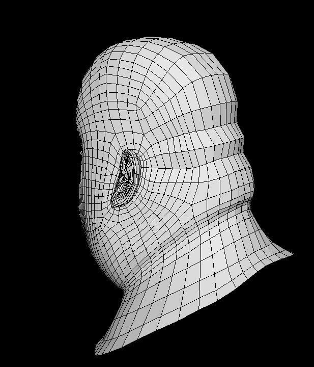 Human Head Fat Male Low Poly Base Mesh Low-poly 3D model_3