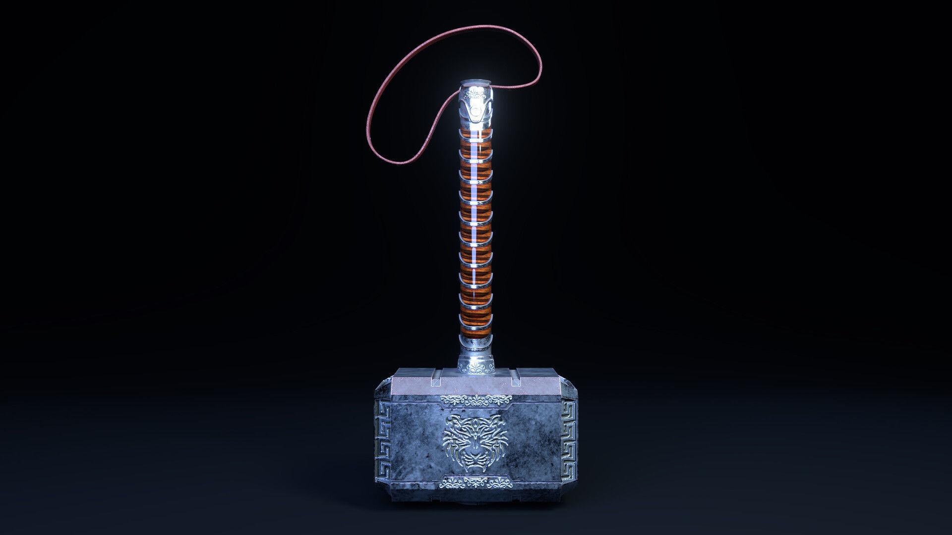 Mjolnir Battle Hammer Low-poly 3D model_2