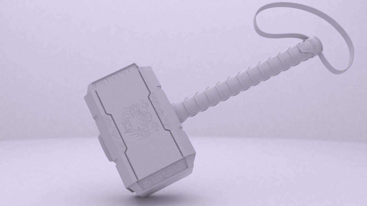 Mjolnir Battle Hammer Low-poly 3D model_4