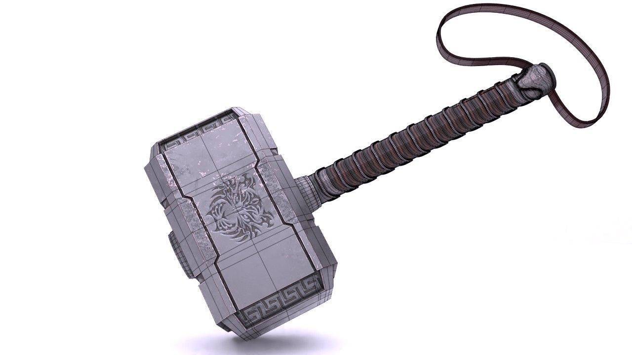 Mjolnir Battle Hammer Low-poly 3D model_6