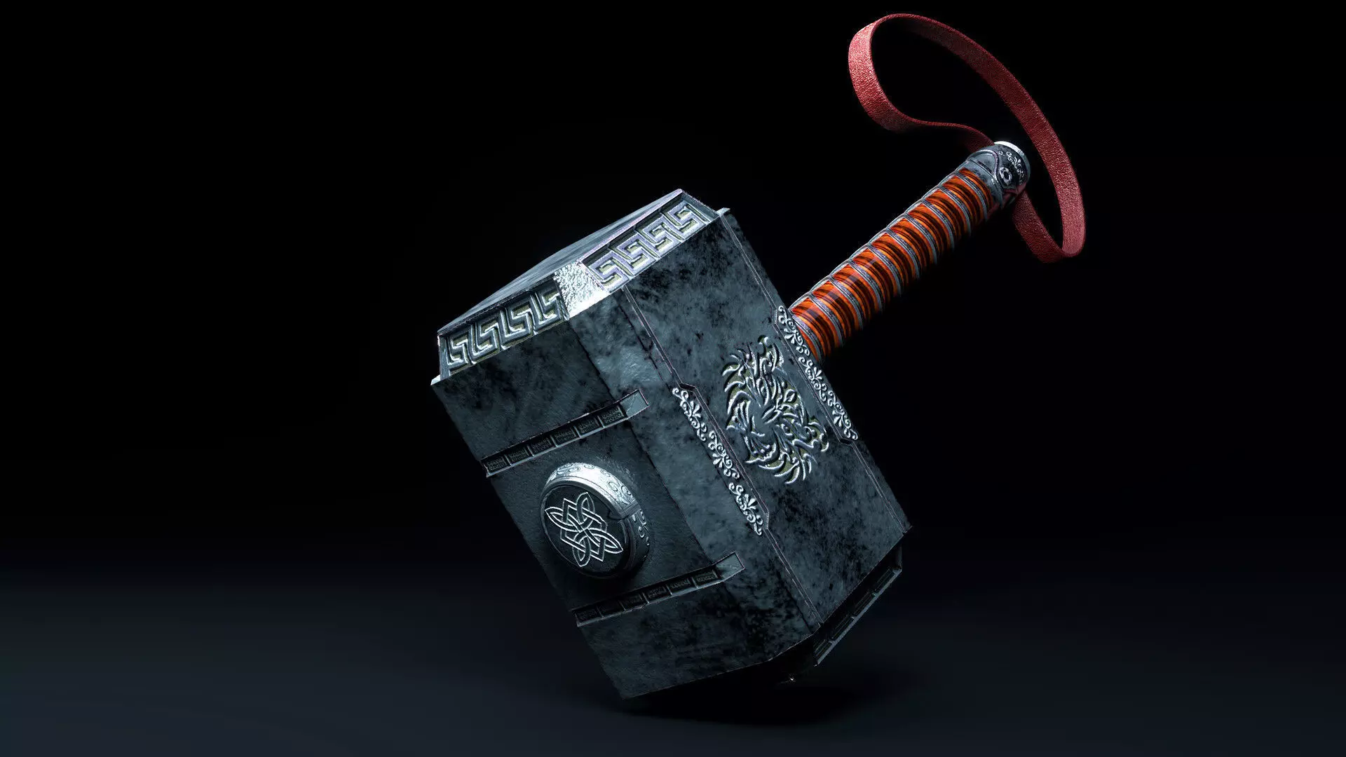 Mjolnir Battle Hammer Low-poly 3D model_0