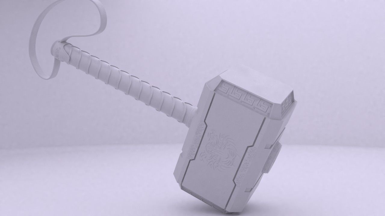 Mjolnir Battle Hammer Low-poly 3D model_5