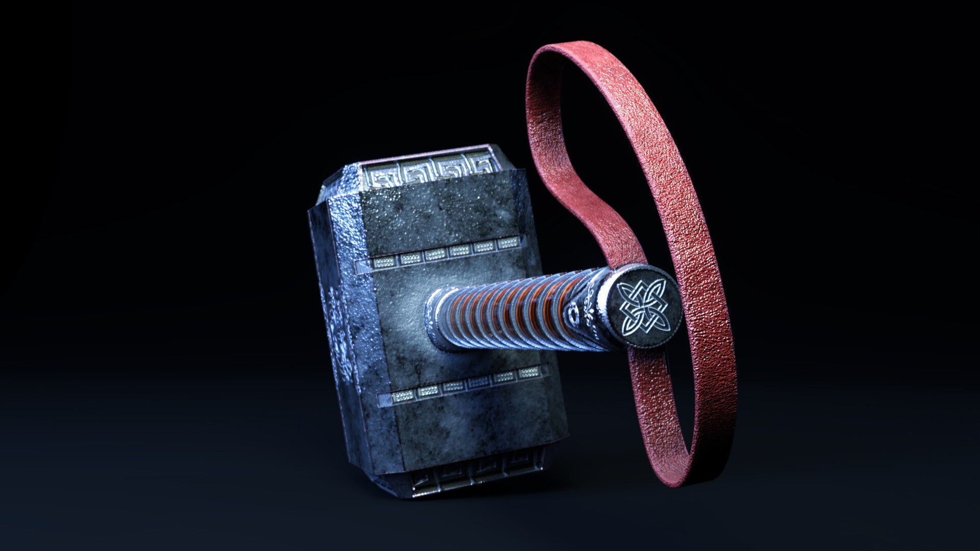 Mjolnir Battle Hammer Low-poly 3D model_3