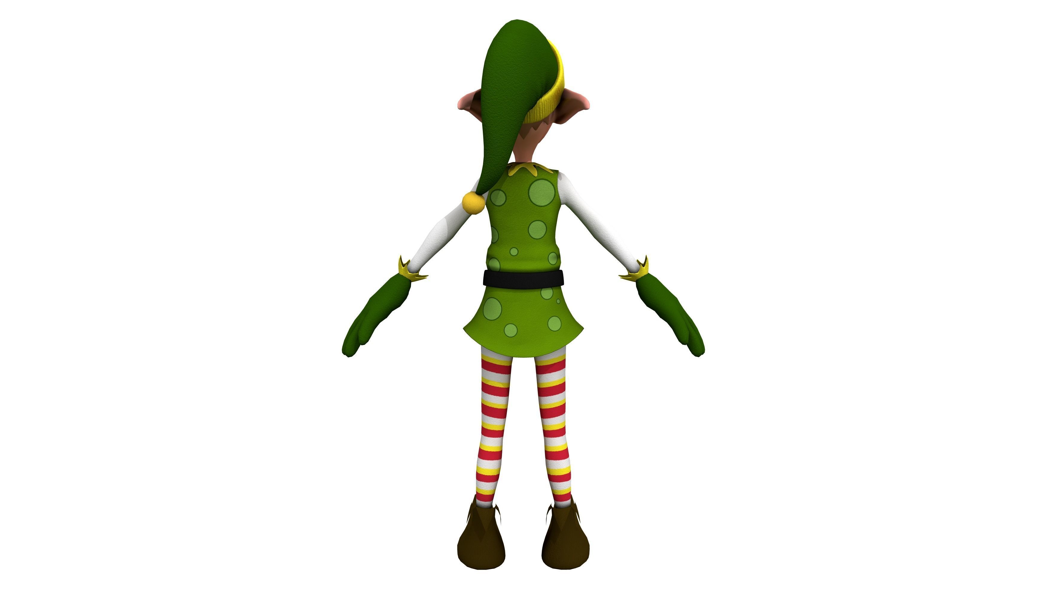 Elf Character Low-poly 3D model_5