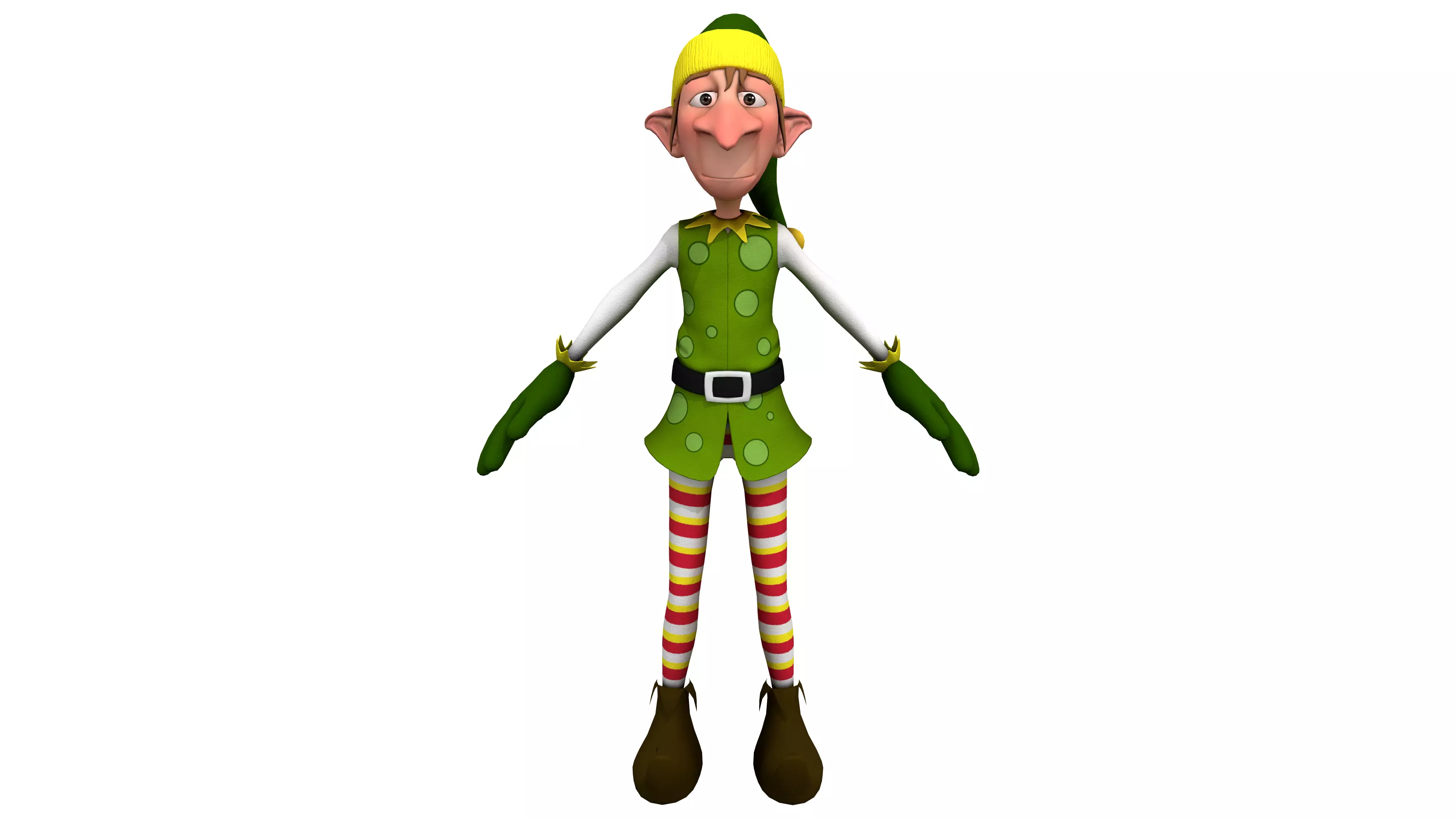 Elf Character Low-poly 3D model_0