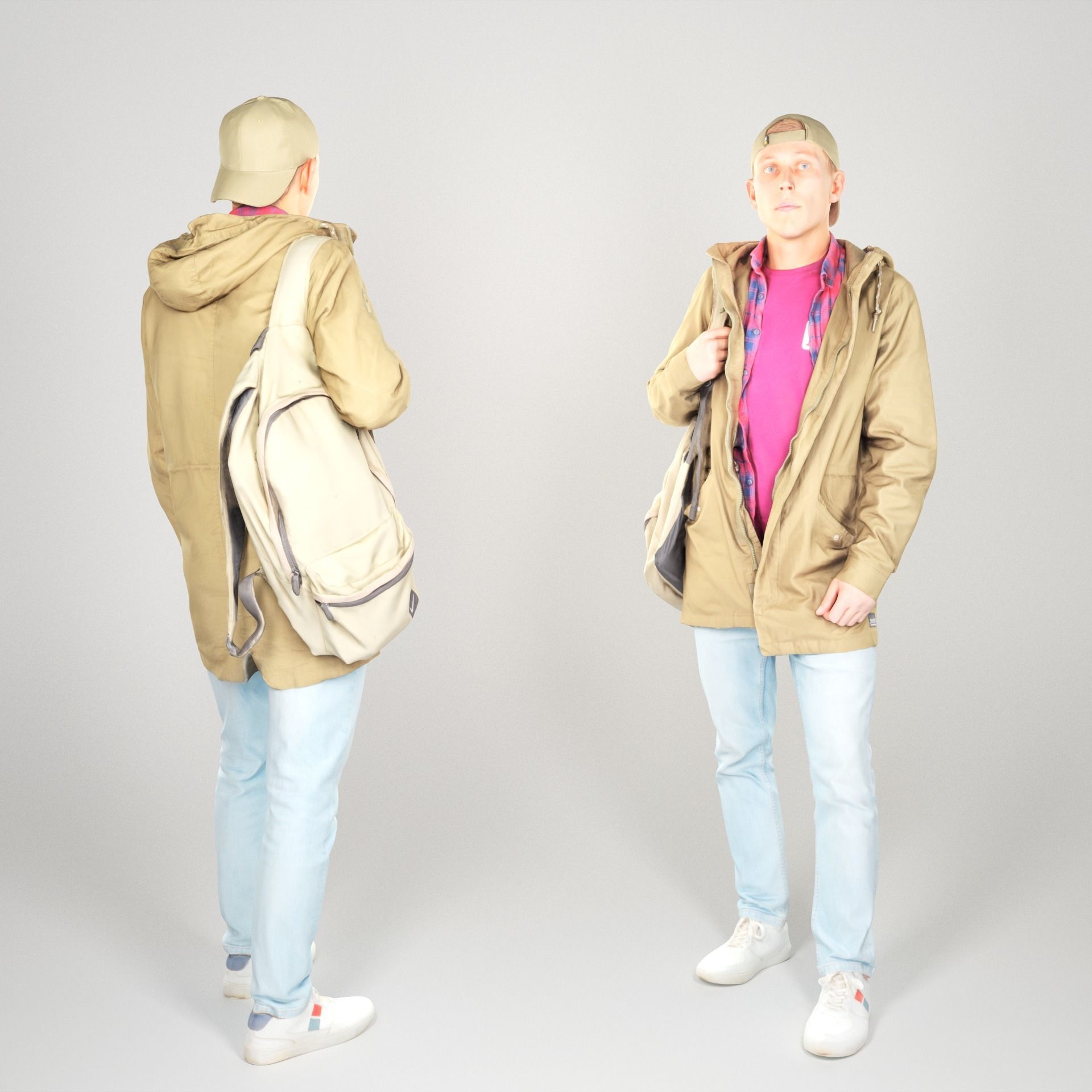 Bundle Stylish men street style 05 Low-poly 3D model_11