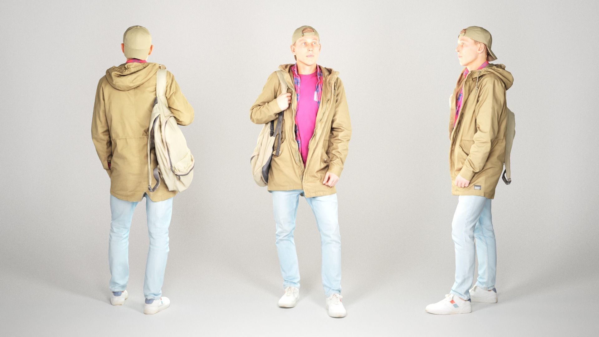 Bundle Stylish men street style 05 Low-poly 3D model_5