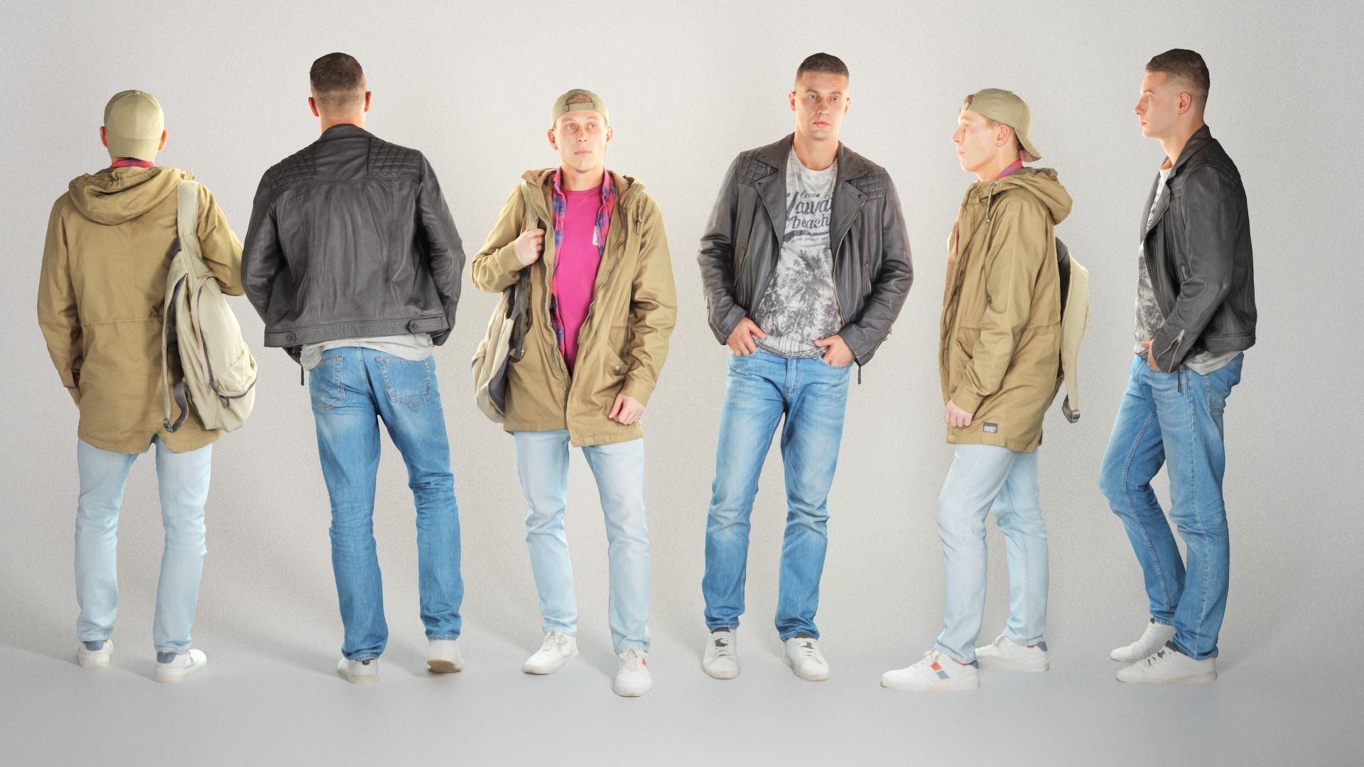 Bundle Stylish men street style 05 Low-poly 3D model_1