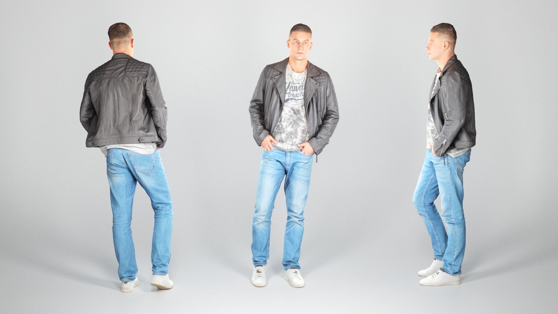 Bundle Stylish men street style 05 Low-poly 3D model_13