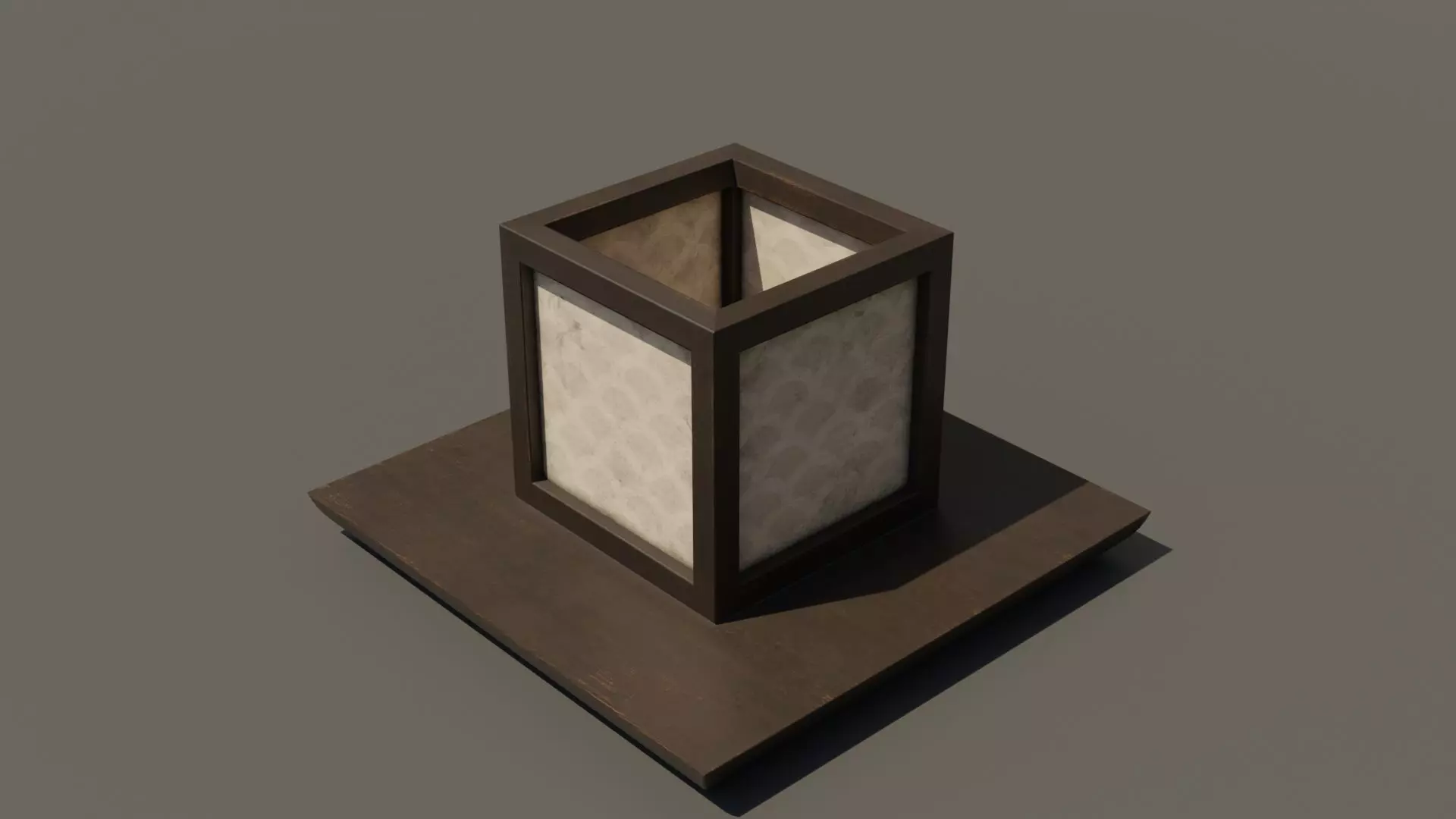 Japanese Wood Lamp 2 Low-poly 3D model_0