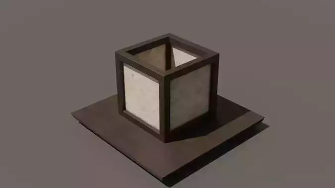 Japanese Wood Lamp 2 Low-poly 3D model